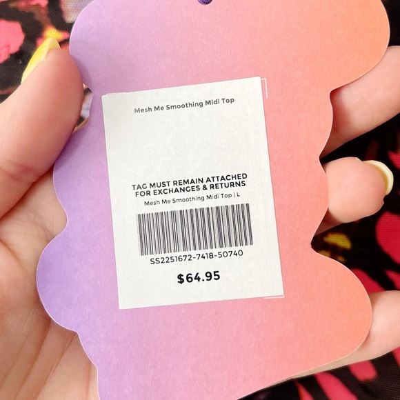 Yitty Shapewear Mesh Me Smoothing Midi Top Butterfly Print Size Large Cropped - Picture 10 of 13